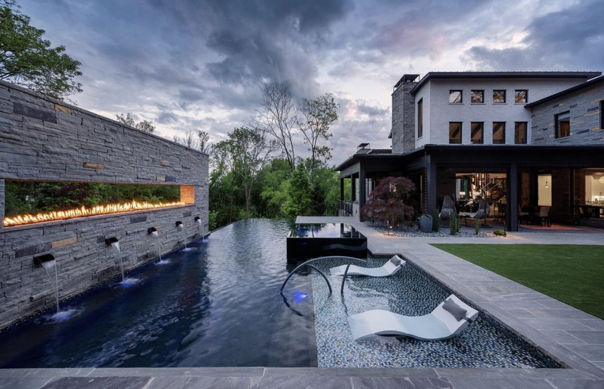 Luxury Gunite Pool with Fire Feature