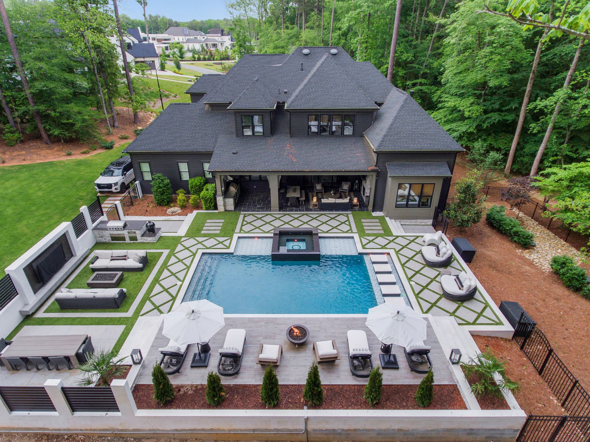 Modern Pool with Diamond Decking