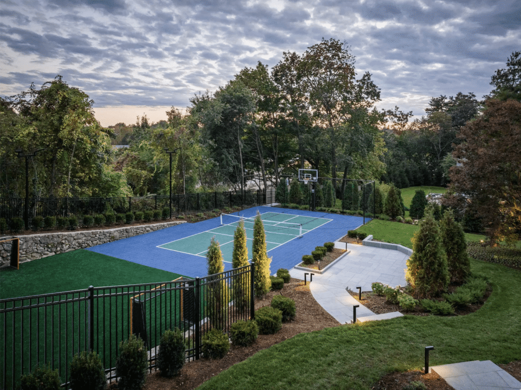 Residential sports court designed as part of the property