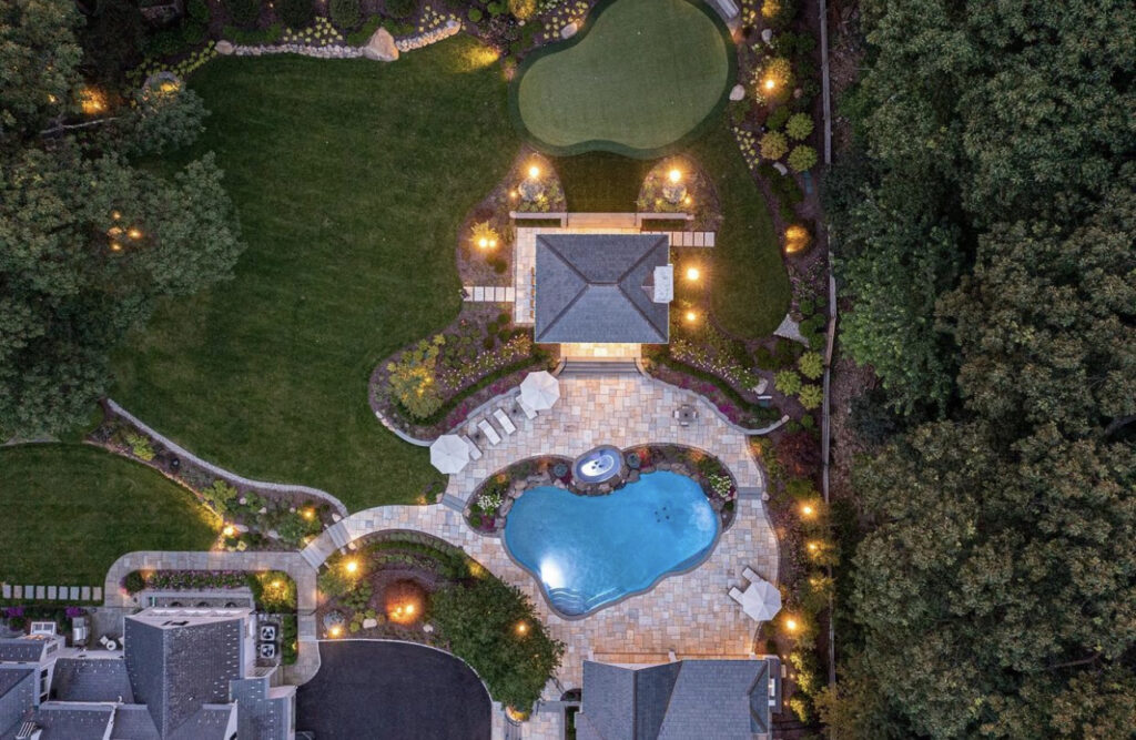 Complete backyard transformation with pool, hardscape, and landscape